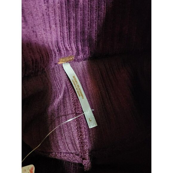 NWT Free People NWT Roxy Ribbed Maxi Pencil Skirt Sz Large Zip Front Purple Soft - Picture 4 of 7